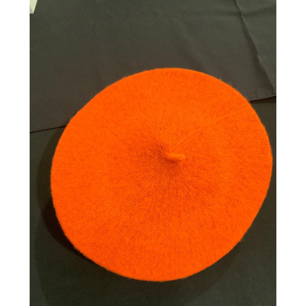 Vibrant Orange Wool Beret for Women & Teens - Stylish Chic Accessory